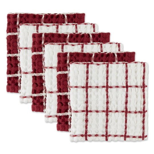 DII® Windowpane Oversized Washed Waffle Dishcloth Set